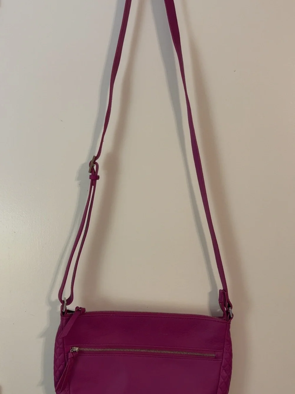 Vera Bradley Magenta Leather Shoulder Bag